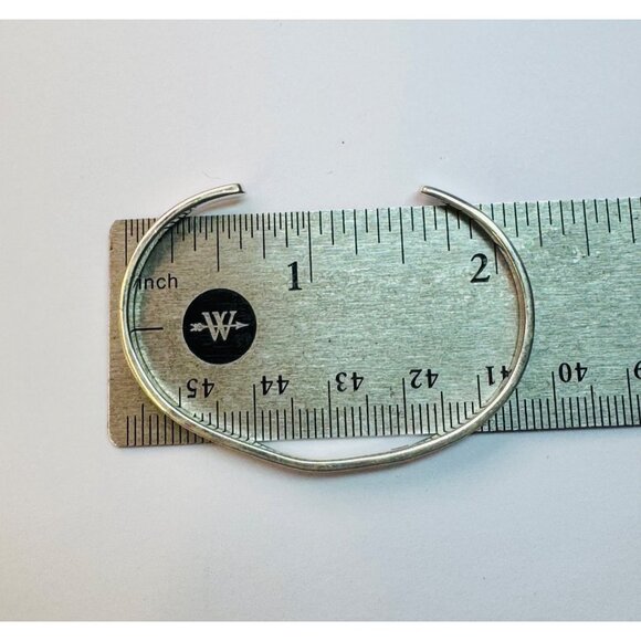 Estate Sterling Silver 925 Engraved "LOVE" Cuff Bracelet, Small Size, 6.87g - Picture 10 of 11